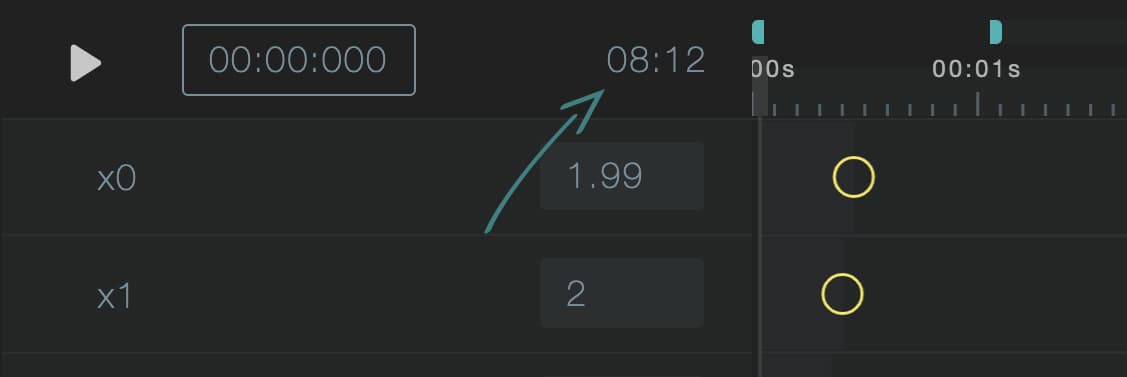 Screenshot showing the total time on timeline UI